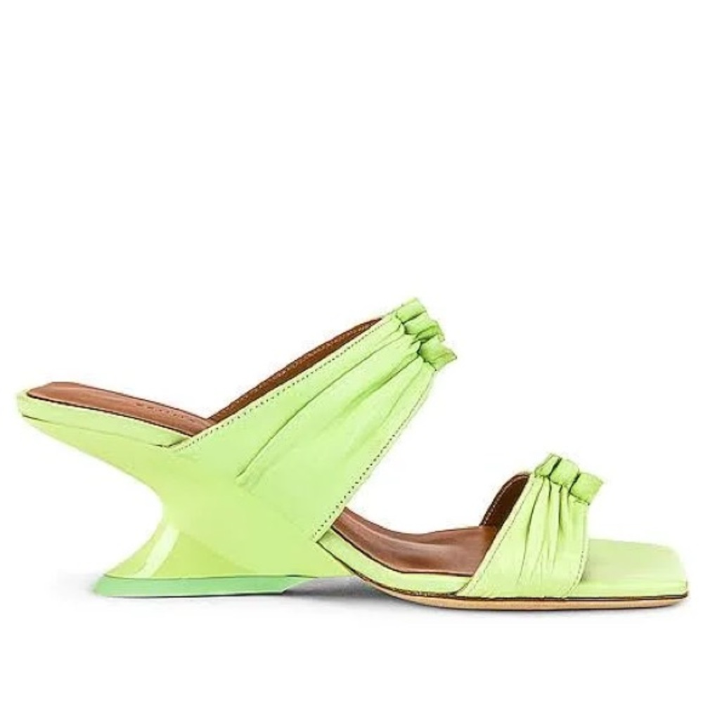 Rejina Pyo Camillia Leather Open Toe Sandals in Melon Green - Picture 3 of 15